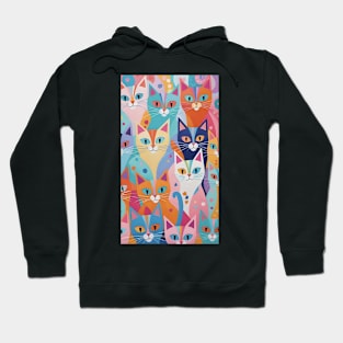 Abstract Cat Dreams: A Splash of Feline Fantasy Hoodie